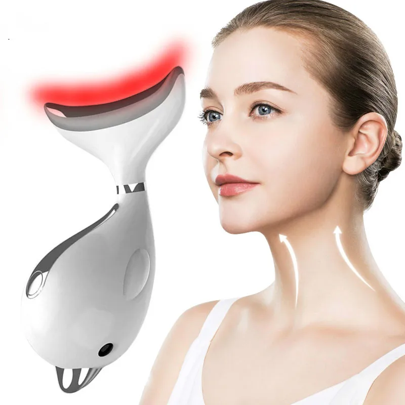 

3 Colors Led Reduce Double Chin Skin Tighten Care Massager Facial Massager Face Neck Led Photon Therapy Wrinkle Removal Machine