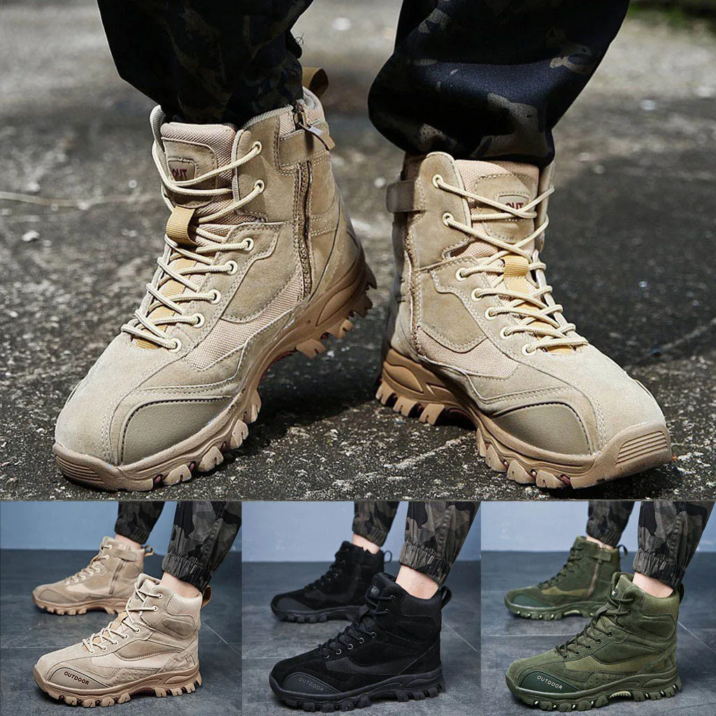 SAGACE/мужские ботинки с высоким берцем; уличные зимние ботинки для мальчиков; зимние ботинки для альпинизма; Мужская водонепроницаемая парусиновая однотонная безопасная обувь для альпинизма
