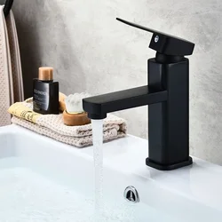 Electroplating Faucet Black Paint Bathroom Basin Faucet Hot and Cold Fine Copper Paint Kitchen Faucet Kitchen Accessories