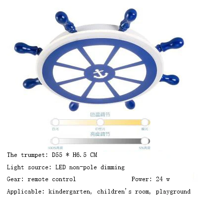 Средиземноморский стиль детская комната пират руль потолочный светильник современный креативный для мальчиков и девочек tieyi светодиодный светильник для спальни s - Цвет корпуса: Blue D55 infinite