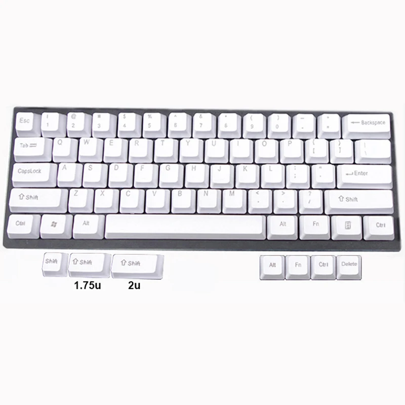 OEM белый толстый PBT Keycaps ANSI ISO макет Топ сторона печати пустой для вишни MX