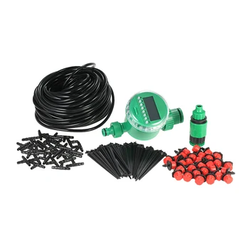 

25m Micro Drip Irrigation System with Auto Timer Self Plant Watering Garden Hose Tools