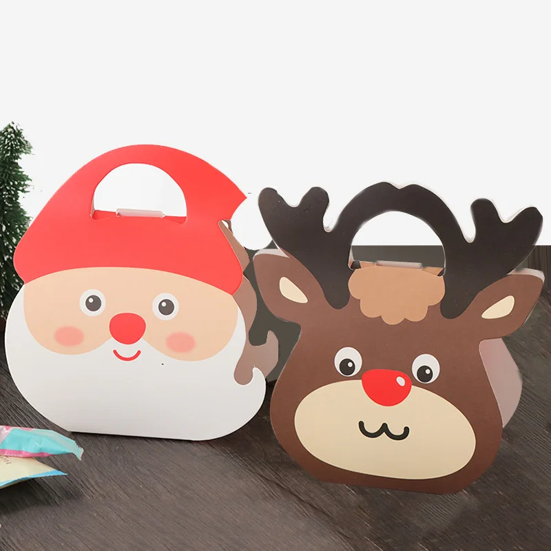 

Kids Handbag Mini Cartoon Gift Box Christmas Candies Paper Box Chocolate Food Packaging Bags Party Colourful Folding Decoration