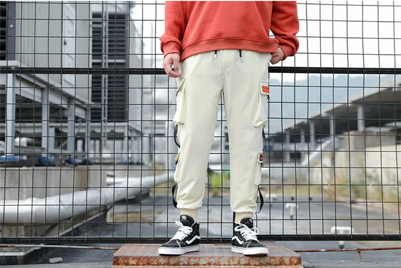 Мужская мода хип-хоп панк Jogger спортивные шаровары быстросохнущие легкие брюки карго