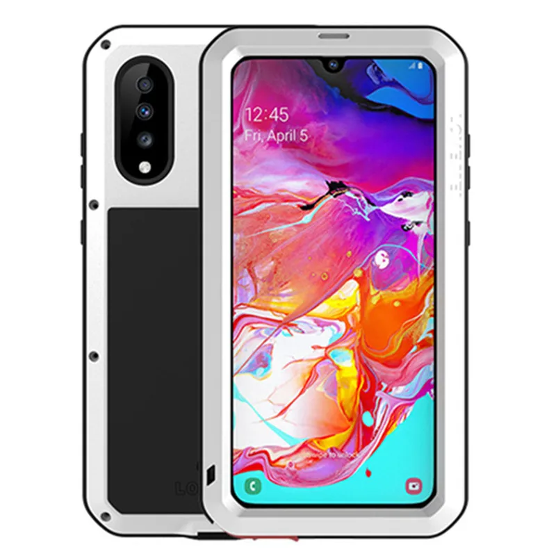 

LOVE MEI Shockproof Dustproof Aluminum Full-Body Protection Case For Samsung Galaxy A70 Doom Armor Military Heavy Duty Cover