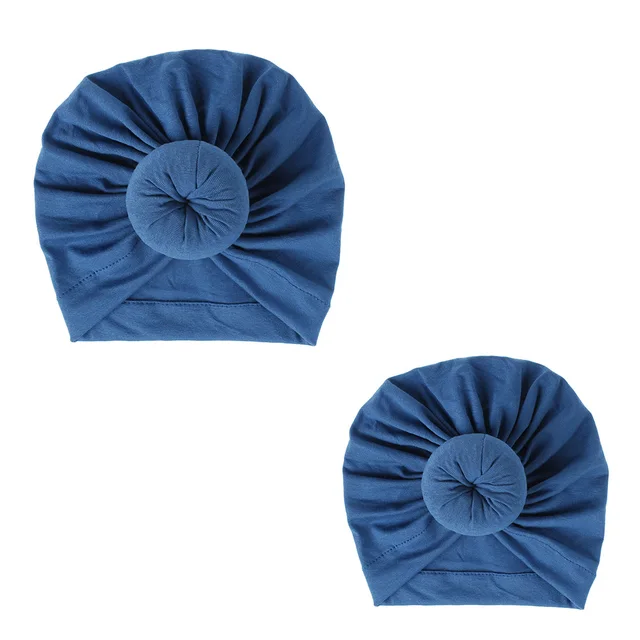 Fashion Mommy and Baby Cotton Round Ball Flower Hat Women Caps Girls Newborn Turban Knot Kids Adult Headwear Hair Accessories 2pcsmom and baby
