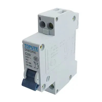 

DIN Rail Mount 1P+N AC 240V 20A Overload Protection Circuit Breaker