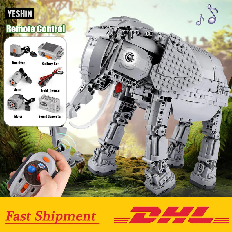 

In Stock Technic Creator RC Remote Control Elephant Animal Electric Buidling Blocks Toys For Children Compatible with Legoings