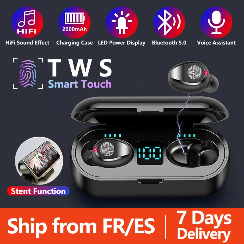 Мини Беспроводной наушники Bluetooth V5.0 вкладыши TWS с HD стерео сенсорный Управление