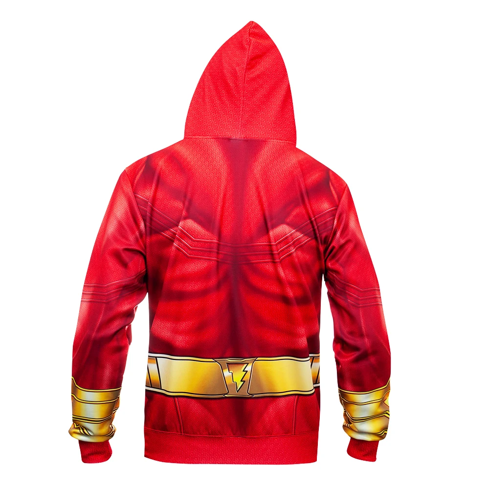 Shazam 3D мужская Толстовка супергерой комиксы на заказ для отдыха на открытом воздухе Велоспорт Спортивные топы Черная куртка с капюшоном с принтом длинный рукав