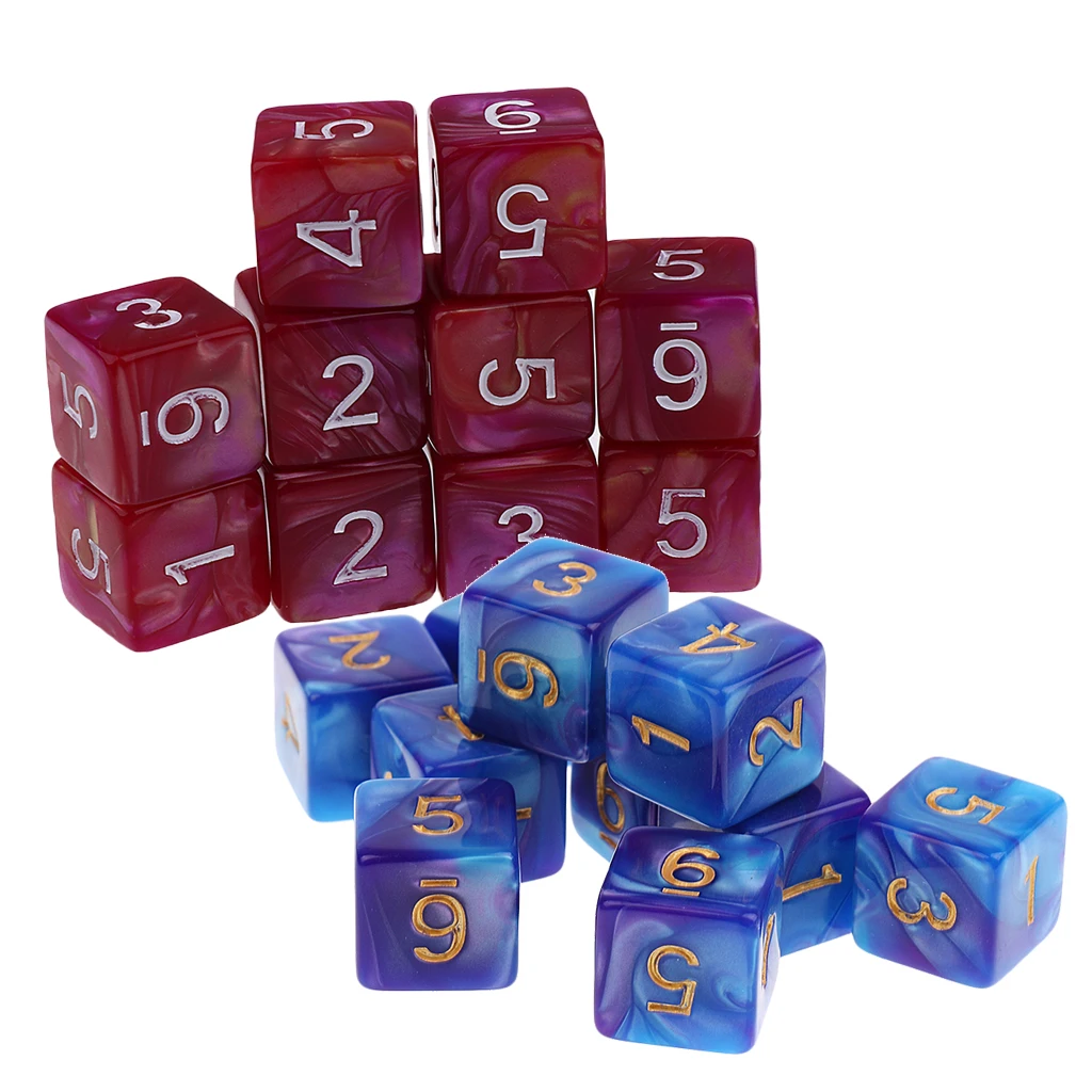 20 шт. D6 кости 16 мм для подземелий и драконов TRPG MTG настольные игры аксессуары