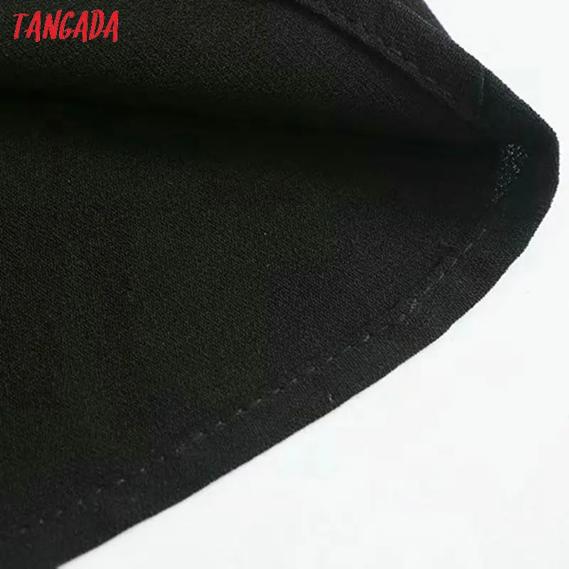 Tangada, женское элегантное черное платье миди, с молнией сзади, с высоким воротом, с длинным рукавом, винтажный стиль, для офиса, для леди, для работы, платье, vestidos 4M135