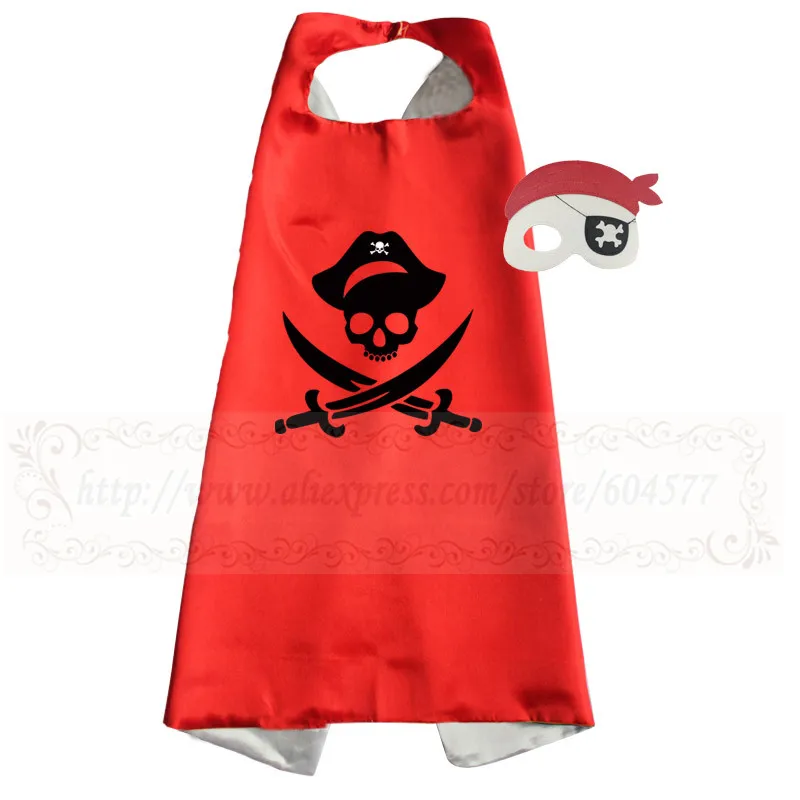 Костюмы на Хэллоуин для детей пиратский костюм атласный плащ войлочные маски на Хэллоуин Рождество вечерние оригинальные Косплей накидка для мальчиков - Цвет: Pirate boy