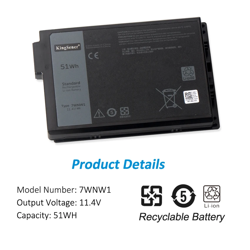 Kingsener 7wnw1 Bateria do Portátil para Dell Latitude 7424 5424 5420 Série Extrema Áspera Notebook P85g P86g Dmf8c 0dmf8c 11.4v 51wh - Imagem 4