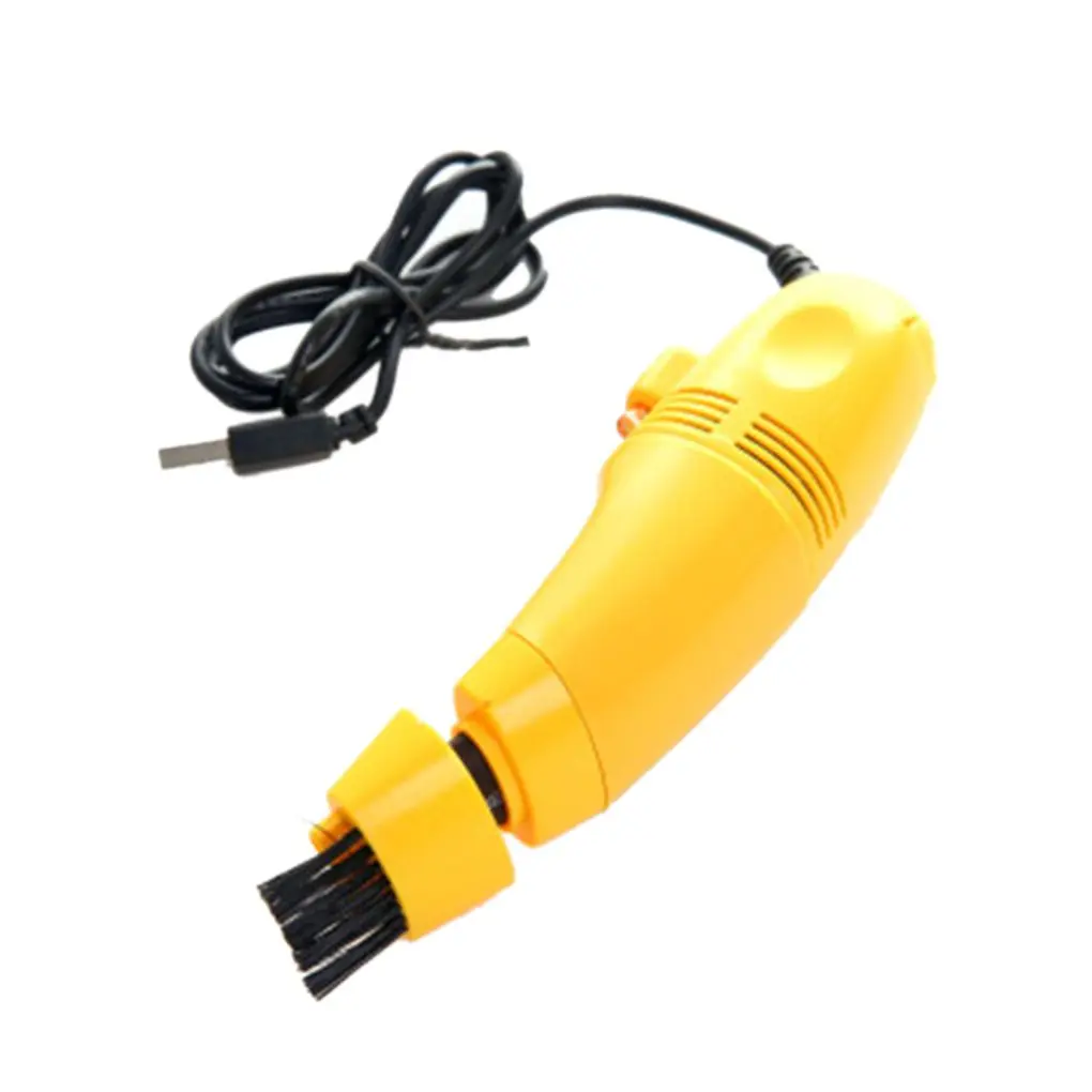 Yellow Полезная Мини Компьютерная вакуумная USB клавиатура щетка Очиститель Щетка для ноутбука пылеочиститель набор бытовой чистящий инструмент 4 цвета - Цвет: Yellow