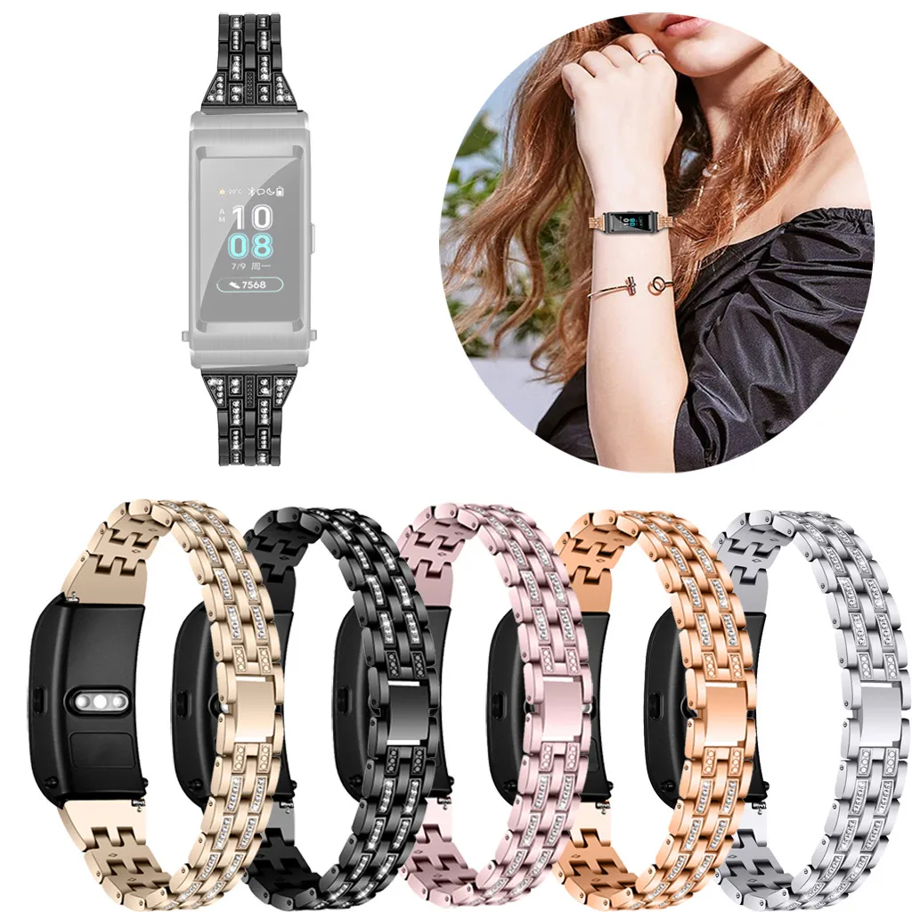 Ремешок для часов Замена полые горный хрусталь металлический браслет ремешок