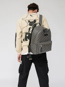 

Plaid Backpack Men Waterproof School Bookbag Mans Computer Waterproof Designer Laptop Fashion Zipper Vintage Business Work Male