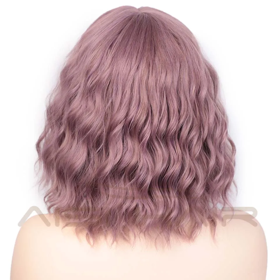 Парики из искусственных волос без шапочки-основы короткий кудрявые с чёлкой парик из искусственных волос Черный Вечерние парики
