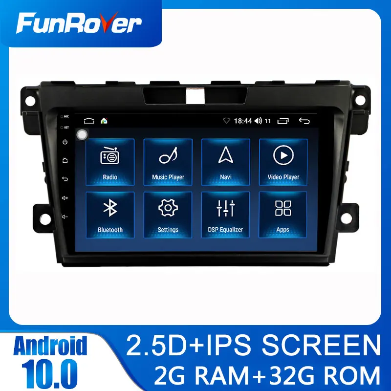 FUNROVER android 10 0 2 din dvd навигация GPS для Mazda Cx 7 cx7 cx 2008 2015 автомобильный Радио