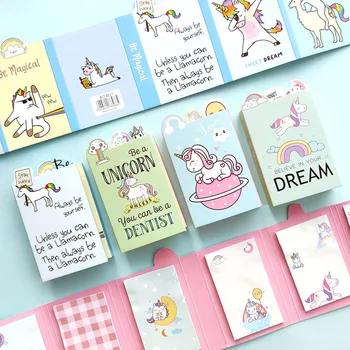 

Cartoon Unicorn 6 Folding Memo Pad Cute N Times Sticky Notes Notepad Bookmark Stationery stickers Gift school supplies