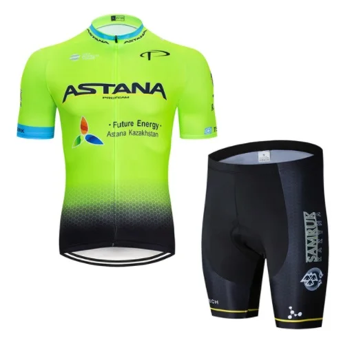 Nieuwe negro equipo ASTANA pro Ciclismo джерси 9D гелевая накладка fiet pantalones cortos conjunto mannen Ropa Ciclismo fietsen Mail - Color: 5