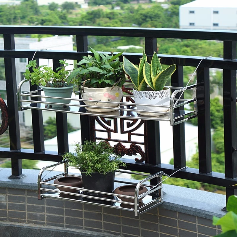 

Flower Rack Suspension Type Stainless Steel Guardrail Flowerpot Pylons Meaty Railing Green Luo Flower Airs Room Built-in Rack