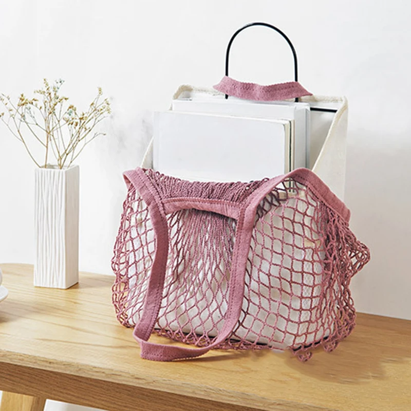 Многоразовые сумки из хлопчатобумажной сетки для хранения фруктов