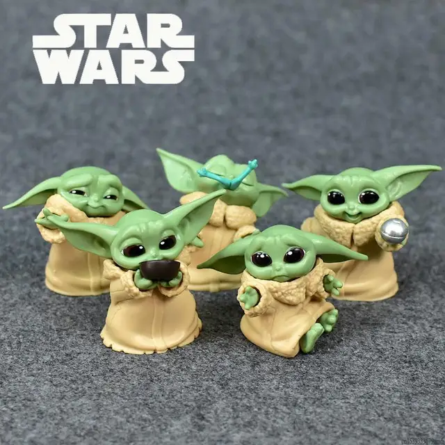 5pcs/set Baby Yoda Grogu Mandalorian Action Figure Toys 4-7cm Yoda Baby Action Toys Star Wars Figuras Hot Kids Toys Xmas Gifts 1