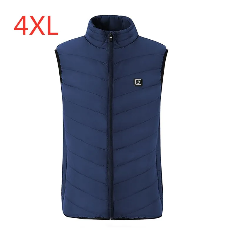 Электрический usb-жилет с подогревом, мужской жилет, Женское пальто, тепловая флисовая куртка с подогревом, жилет с подогревом, Chaleco Calefactable - Цвет: blue 4xl