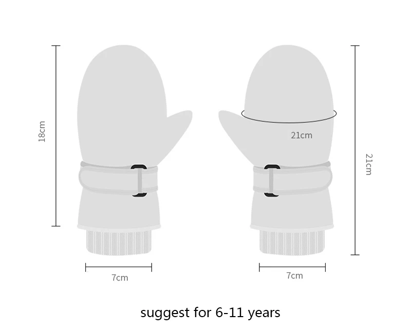 Gloves Kid Boy Girl Winter Mittens Fingerless Warm Skiing Accessory Cartoon Waterproof Outdoor Fleece Lining (6)