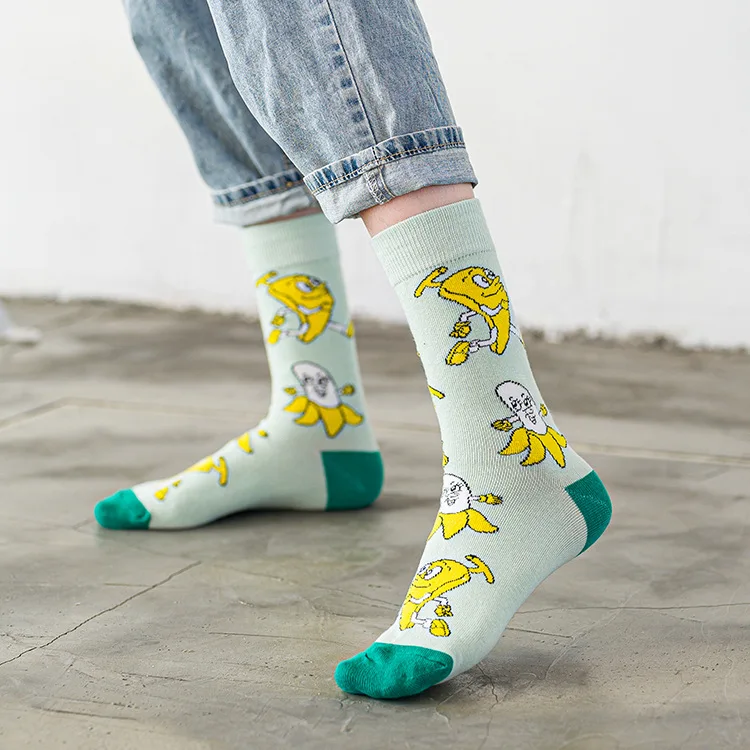 Креативные высококачественные модные забавные женские носки в стиле Харадзюку с забавным принтом с фруктами милые носки