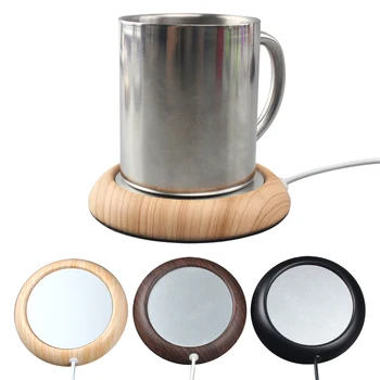 

Heater Mug Mat USB Wood Grain Cup Warmer Heat Beverage Mug Mat Keep Drink Warm Heater Mugs Coaster Thermostatically Controlled