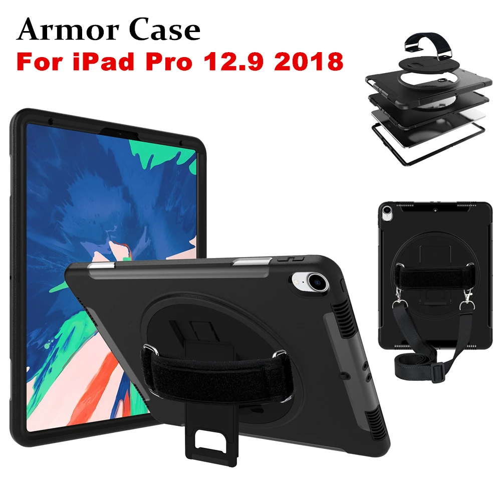 Tablet Alça de Mão Case para Apple Ipad Pro 12.9 Polegada 2023 Titular Case Resistente Híbrido Armadura à Prova de Choque Capa para Ipad Pro 12.9