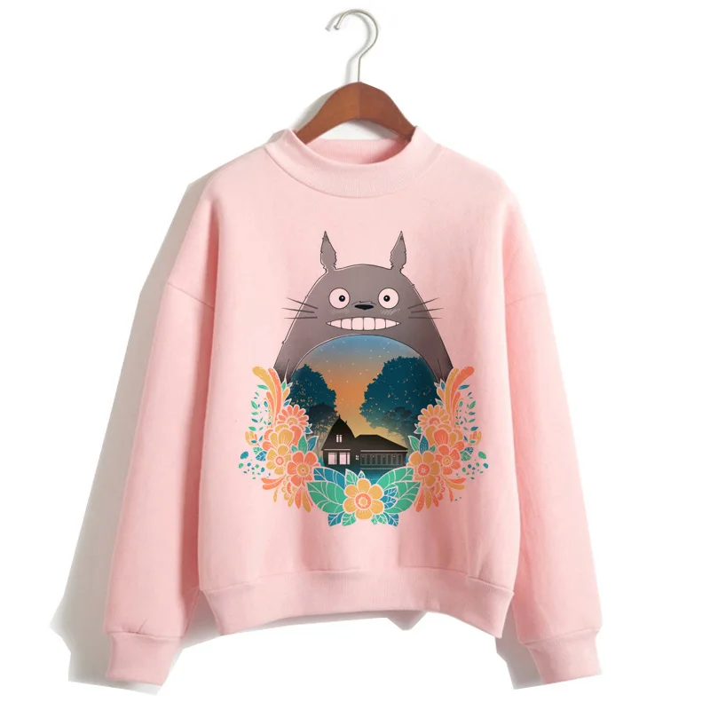 Унесенные призраками Тоторо японский капюшон Женская толстовка Studio Ghibli kawaii Толстовка негабаритных мультфильм женский ulzzang розовый Аниме