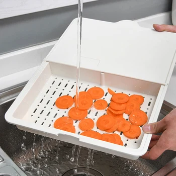 

Newly 3-in-1 Chopping Board Kitchen Drain Flip Cutting Boards Cutting Board Multi-function Home Supplies VA88