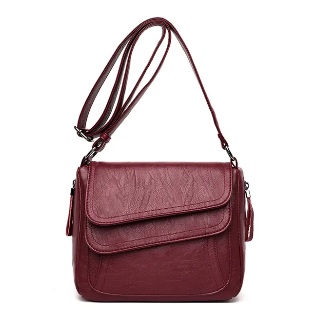 Зимние стильные мягкие кожаные сумки через плечо для женщин роскошные сумки женские сумки дизайнерские женские сумки через плечо - Цвет: Red