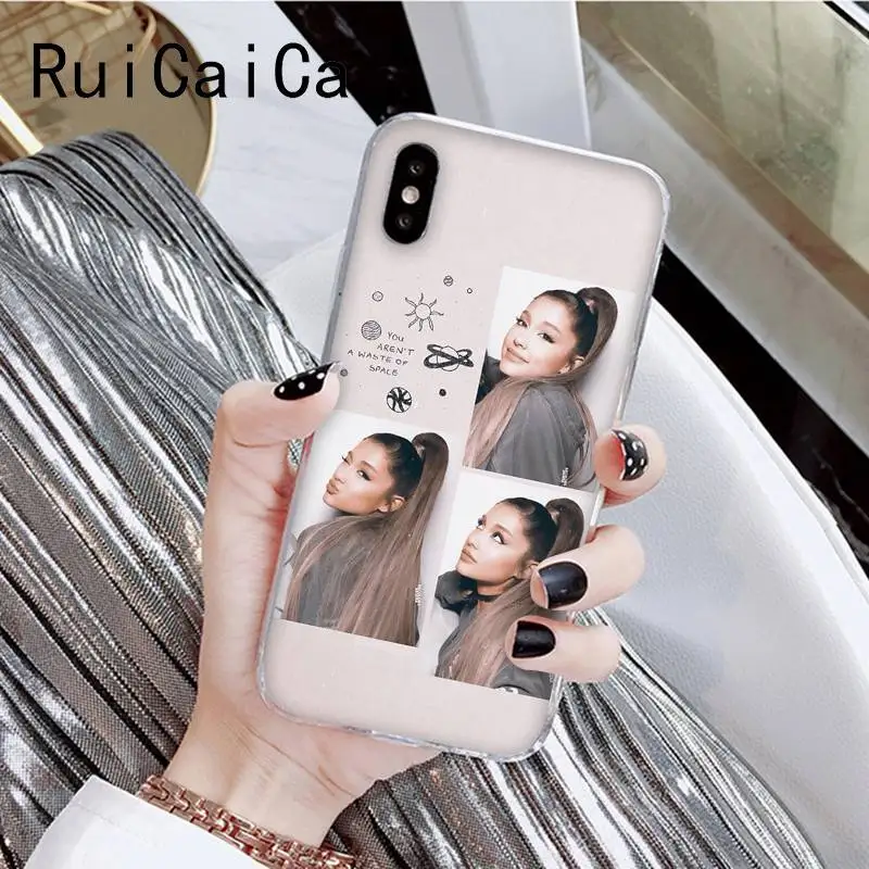 A7 RuiCaiCa Ariana Grande Coque Shell чехол для телефона для iPhone 8 7 6 6S Plus X XS MAX 5 5S SE XR крышка 11 11pro 11promax - Цвет: A7