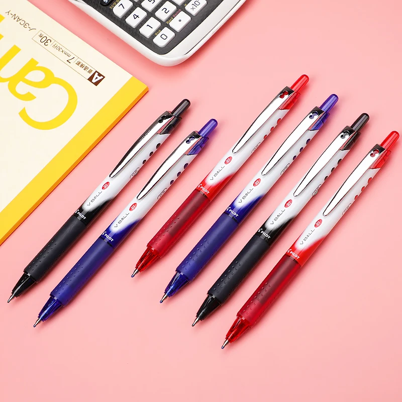 Шариковая ручка-пилот, гелевая ручка, черная, 0,5 мм, пулевое перо, v-образный шариковый знак, пишущий, гладкий, устойчивый, BLRT-VB5, черный, синий, красный цвет