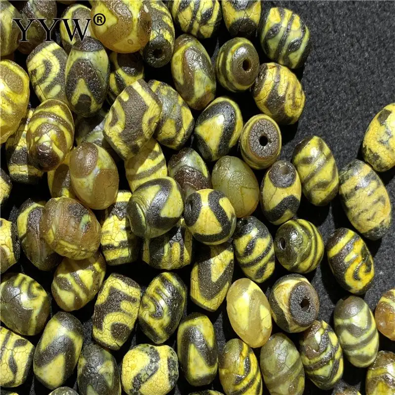 

100pcs 10x20mm Natural Tibetan Agates Dzi Beads For Jewelry Making Handmade DIY Bracelet Necklace Wholesale Yellow Dzi Bead