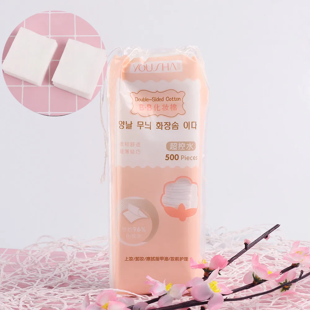 500PCS Korean Facial Organic Cotton Pads Facial Cleaning Nail Polish Remover Cosmetic Tissue Makeup Cotton Skin Care Tools (1)