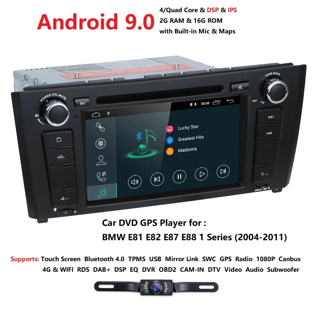 

1080P AutoRadio 1 Din Android 9.0 Car DVD Player For BMW E87 1 Series E88 E82 E81 I20 D Navigation Multimedia GPS Wifi Bluetoot