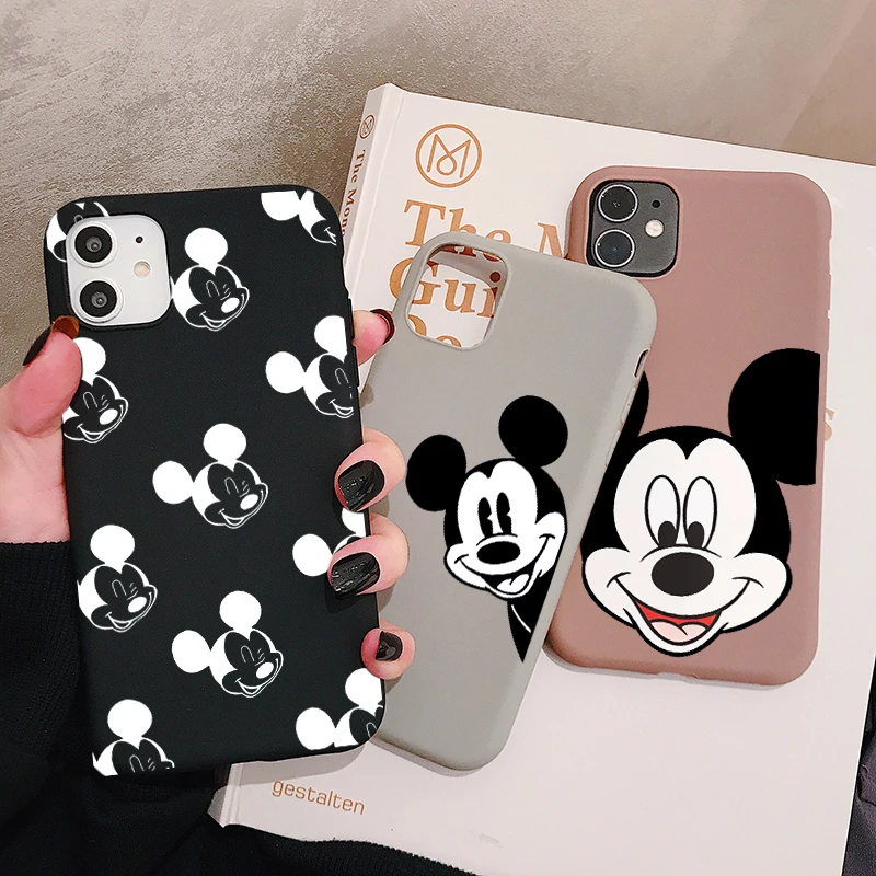 

Cartoon Mouse Phone Case For Samsung Galaxy S10 S9 S8 S7 S6 Plus Lite edge S10e Frosted Silicone Cases Soft Cover