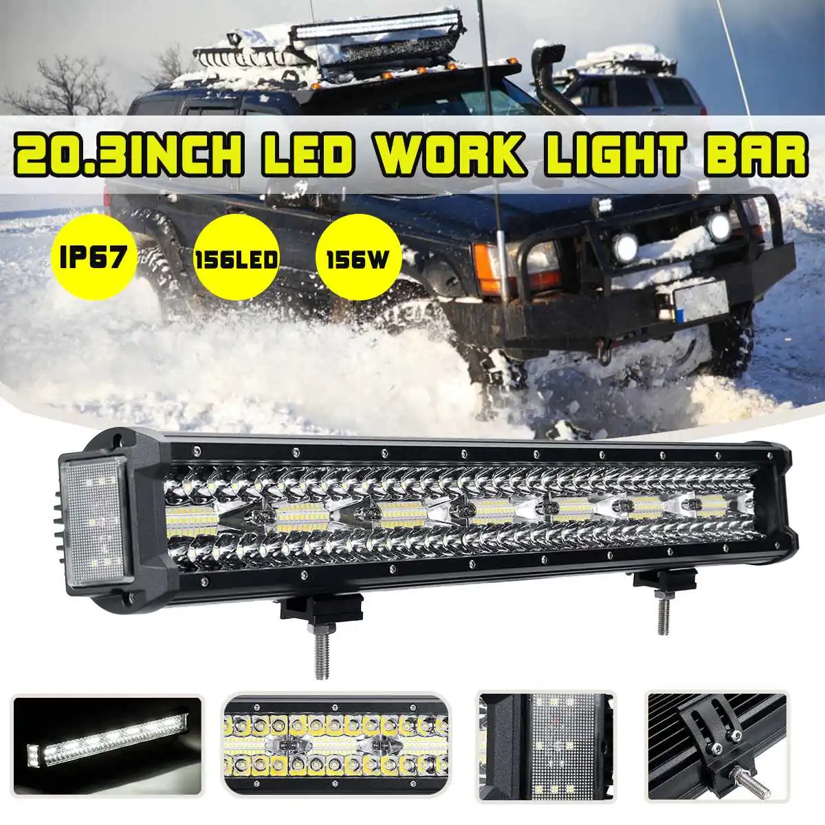 

20.3" 156W IP67 Work Light Bar Combo Driving Lamp Offroad SUV ATV UTV 4WD fit 12V/24V vehicles