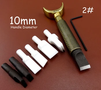 

1set Leather Craft Double Bearing Swivel Carving Knife Cutter Tool +6pc Blade - Stamping Stylus Spoon Embossing Creaser Groover