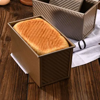 

Bakeware Loaf Pan With Cover Non Stick Golden Bread Toast Mold with Lid Random Color