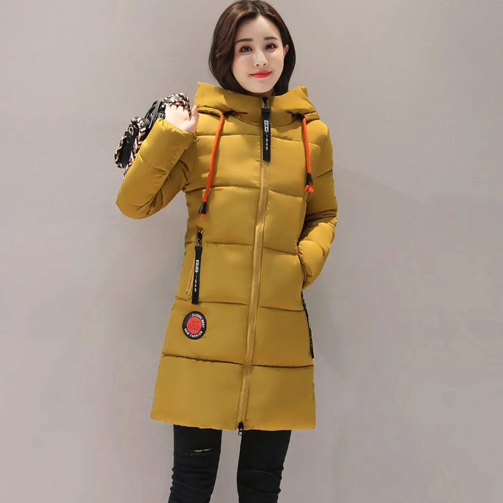 Womail, parkas-mujer-, зимняя куртка, Женское пальто, парка с капюшоном, куртка, Женская хлопковая парка, для женщин, большой размер