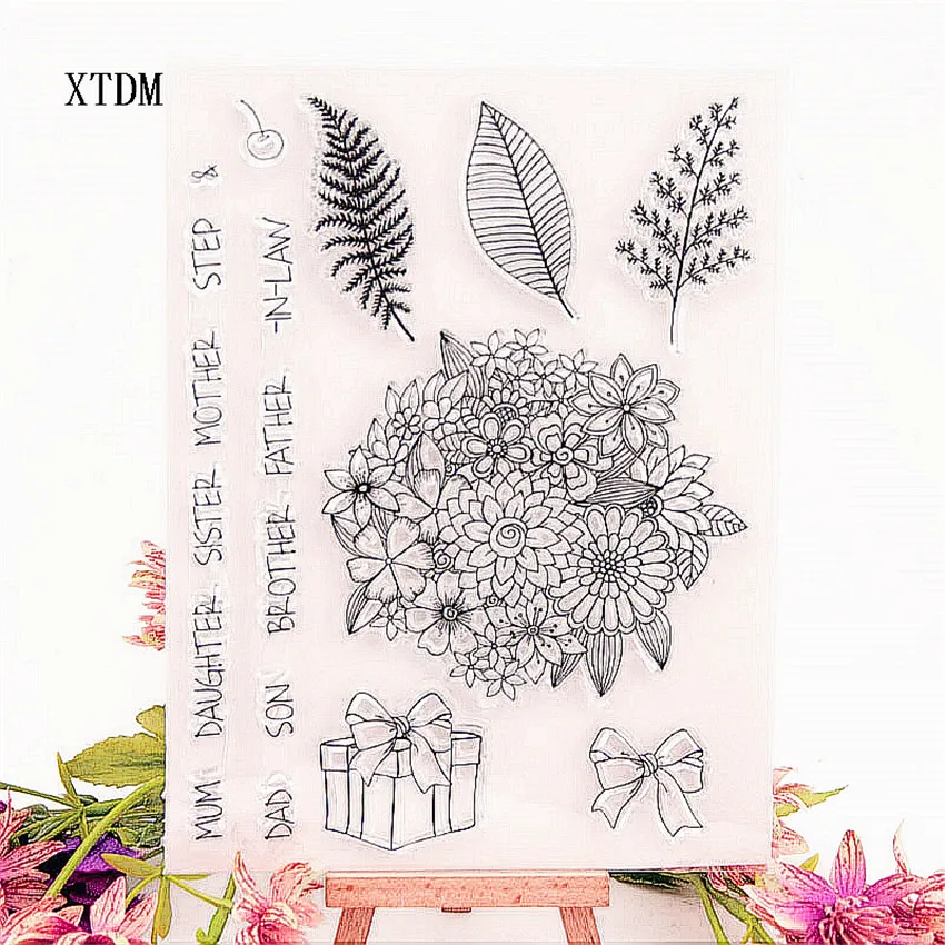 

Hot sale bouquet Transparent Clear Stamps / Silicone Seals Roller Stamp for DIY scrapbooking photo album/Card Making