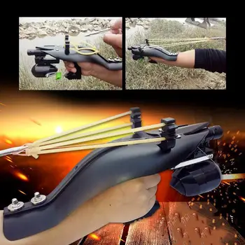 

Outdoor Toys Fish Shooter Adjustable Catapult Fishing ABS Black Sling Hunter Catapult Bow Stretching Wrist Hunting Durable