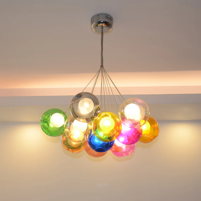 

Nordic Bubbles Chandelier Postmodern Led Deco Colorful Glass Ceiling Pendant Light for the Living Study Room Kitchen Loft Villa