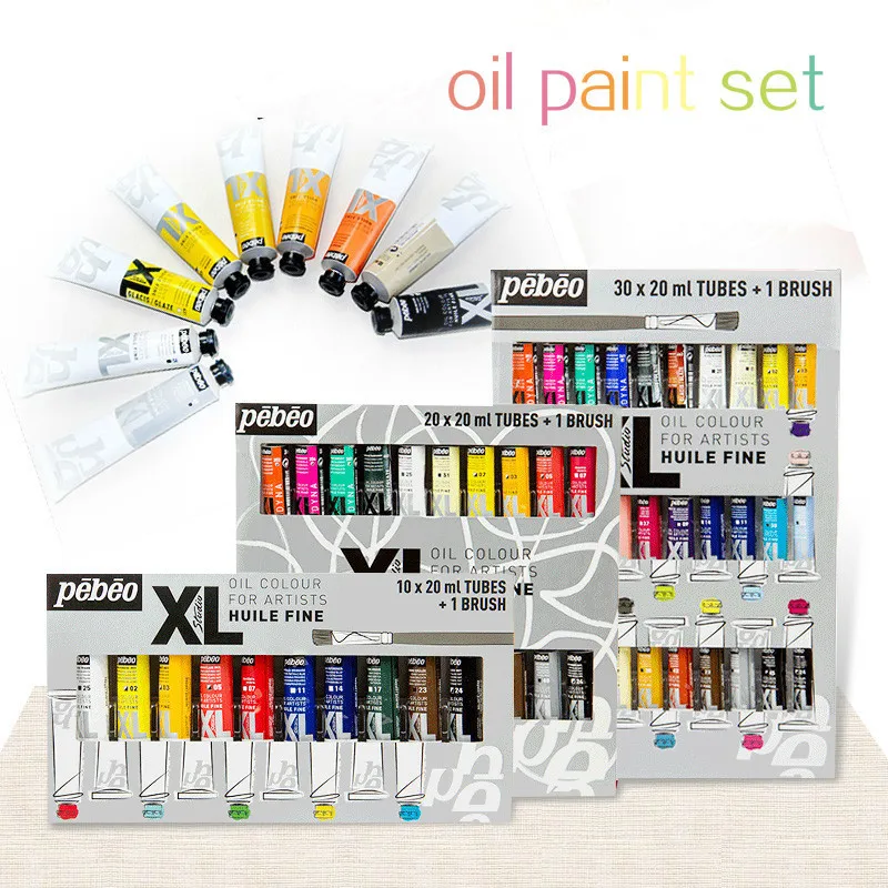 Online 10 12 20 30 farbe Tubular 20ml Öl Malerei Pigment set Anfänger Hand Malen Farbstoff Beschichtung kunst Liefert Artikel pinsel